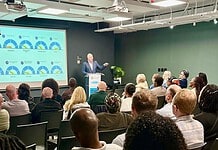 Cape Town drives 51 reforms to make doing business easier Alderman Vos, Mayoral Committee Member for Economic Growth, speaking to a business audience about the Ease of Doing Business Index dashboard 2